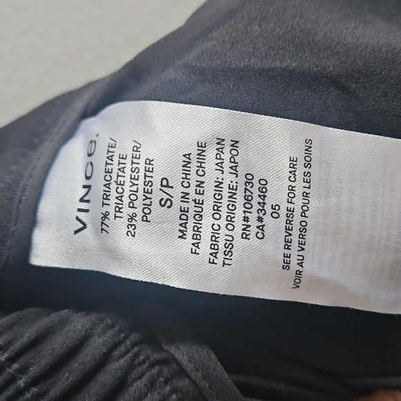 Vince Size S Pull On Black Pants With Stripe On Size - Picture 7 of 7